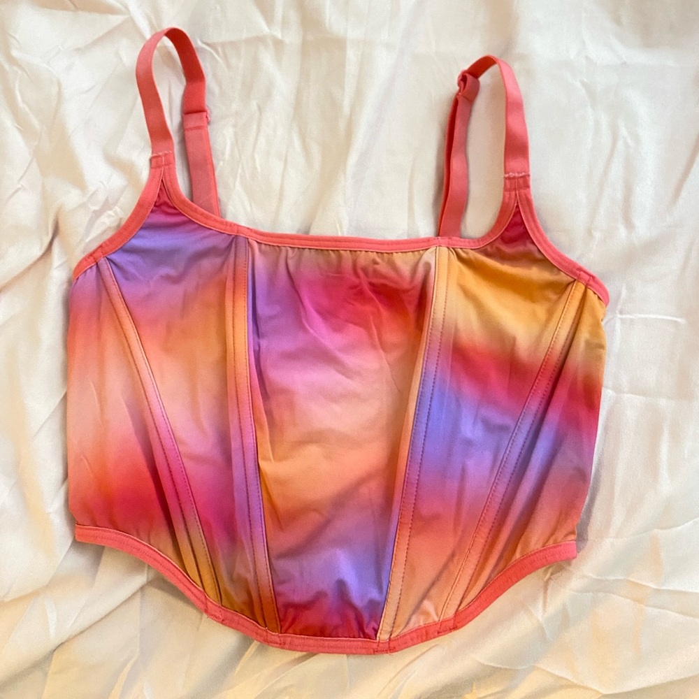 Multi coloured corset top